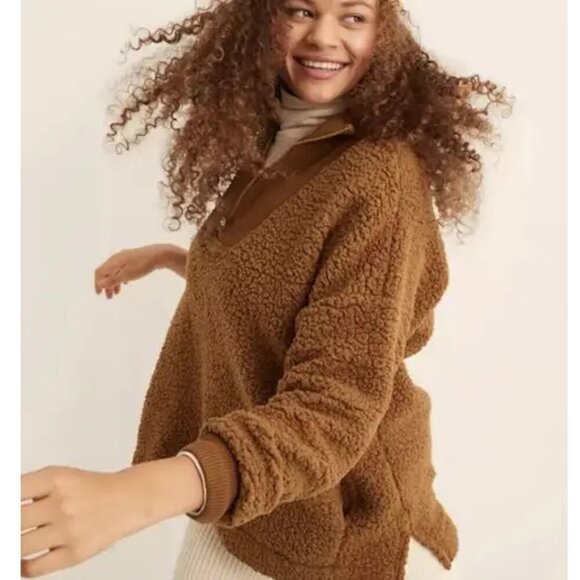 aerie Sweaters - New Aerie Dream Sherpa Quarter Zip Sweatshirt Size S